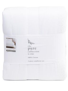 The Pure Collection White 3-Piece Cotton Comforter Set